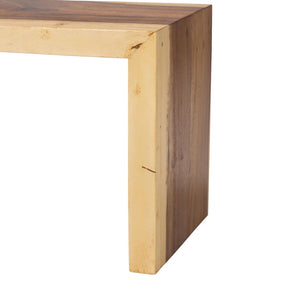 Baxton Studio bali & pari Bai Solid Suar Wood Accent Bench - Handcrafted Modern Rustic Seating for Any Space Bai-Natural/Wooden-Bench