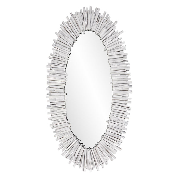 Howard Elliott Durango Coastal Driftwood Whitewashed Mirror – Oval Frame, Ready To Hang, Perfect For Rustic Decor White Wood 14340-howard-elliott