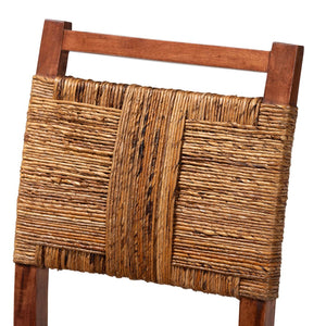 Baxton Studio bali Chabela Handwoven Seagrass Dining Chair Set of 2 – Rustic Mango Wood Frame, Boho Chic Comfort Cordoba-Type B-Light Brown Wood/Natural Weave-DC-KD Box