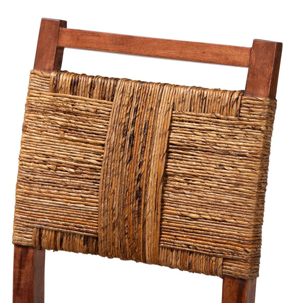 Baxton Studio bali Chabela Handwoven Seagrass Dining Chair Set of 2 – Rustic Mango Wood Frame, Boho Chic Comfort Cordoba-Type B-Light Brown Wood/Natural Weave-DC-KD Box