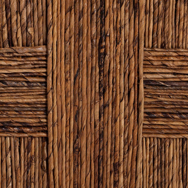 Baxton Studio bali Bali Chabela Seagrass Counter Stool Set of 2 - Handcrafted Mango Wood, Rustic Boho Kitchen Seating Luanda-Type B-Light Brown Wood/Natural Weave-CS-KD Box