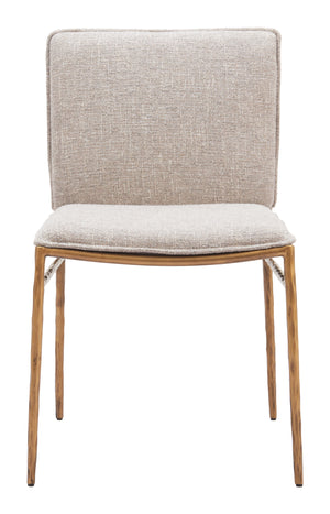 Nordvest Dining Chair Beige & Gold 110275 Zuo Modern