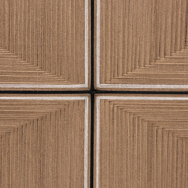 Baxton Studio bali Prita Handcrafted Mahogany Headboard with Geometric Paper Loom Design for Boho-Rustic Charm Queen Madeline-Brown-HB-Queen