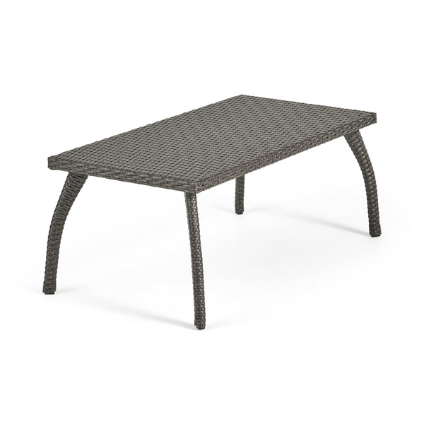 English Elm Christopher Knight Home® - HONOLULU Stylish 4PC PE Wicker Patio Set with Durable Iron Frame, Waterproof Cushions, Compact Lounge Grey 52917.00IRNGRY