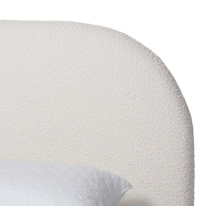 Baxton Studio Baxton Studio Cachet Floating Platform Bed – Elegant Cream Boucle Upholstered Minimalist Design King BBT61330-Floating Bed-Cream-King