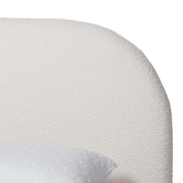 Baxton Studio Baxton Studio Cachet Floating Platform Bed – Elegant Cream Boucle Upholstered Minimalist Design King BBT61330-Floating Bed-Cream-King