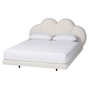 Baxton Studio Baxton Studio Barrera Floating Platform Bed - Elegant Cream Boucle Upholstered Design for Modern Bedrooms King BBT61331-Floating Bed-Cream-King