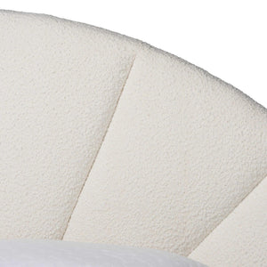 Baxton Studio Baxton Studio Cherise Modern Cream Boucle Floating Bed with Built-In Shelves for Stylish Bedrooms King BBT61326-Floating Bed-Cream-King