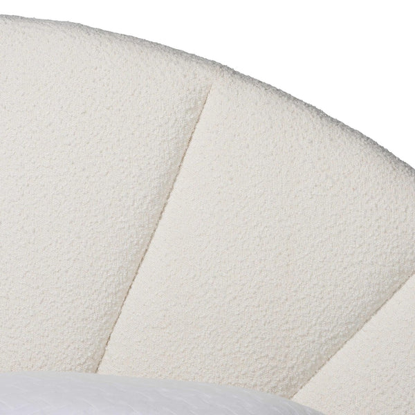 Baxton Studio Baxton Studio Cherise Modern Cream Boucle Floating Bed with Built-In Shelves for Stylish Bedrooms King BBT61326-Floating Bed-Cream-King