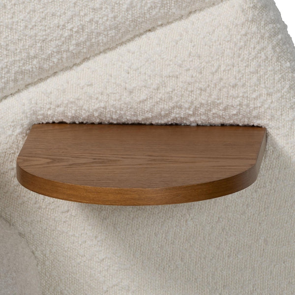 Baxton Studio Baxton Studio Cherise Modern Cream Boucle Floating Bed with Built-In Shelves for Stylish Bedrooms King BBT61326-Floating Bed-Cream-King