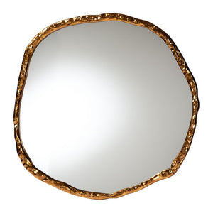 Baxton Studio Baxton Studio Urania Wall Mirror - Irregular Antique Goldleaf Accent for Living Room & Entryway Glamour RXW-10983-Forged Brass-Mirror