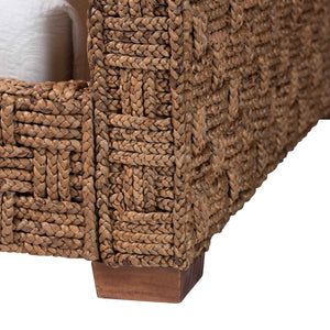 Baxton Studio bali Rhinos Handwoven Seagrass Daybed - Twin Coastal Boho Bed with Stylish Basketweave Design Rhinos-Bleached Lt Brwn No Mattress-Daybed
