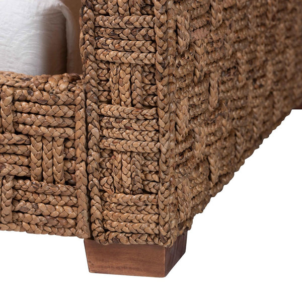 Baxton Studio bali Rhinos Handwoven Seagrass Daybed - Twin Coastal Boho Bed with Stylish Basketweave Design Rhinos-Bleached Lt Brwn No Mattress-Daybed