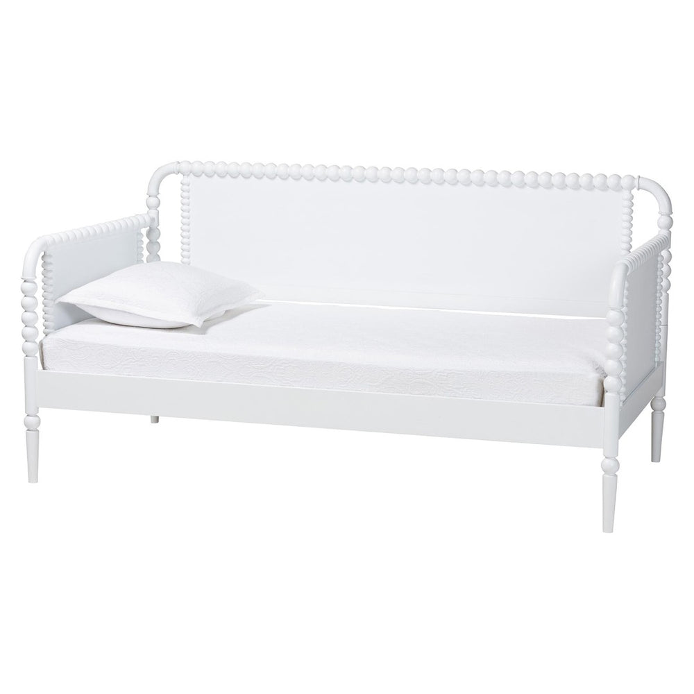 Baxton Studio Baxton Studio Lucera Daybed - Elegant Wooden Frame with Spindle Design, Perfect for Bedrooms & Guests MG0110-4-White-Daybed