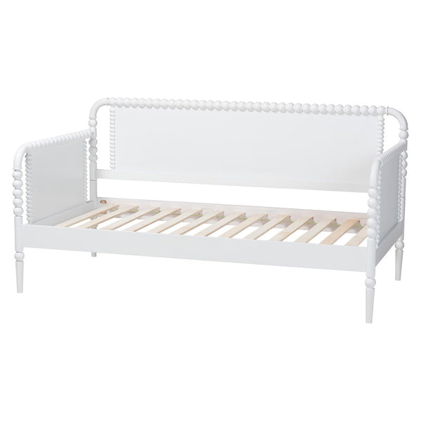 Baxton Studio Baxton Studio Lucera Daybed - Elegant Wooden Frame with Spindle Design, Perfect for Bedrooms & Guests MG0110-4-White-Daybed