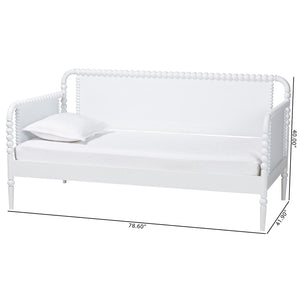 Baxton Studio Baxton Studio Lucera Daybed - Elegant Wooden Frame with Spindle Design, Perfect for Bedrooms & Guests MG0110-4-White-Daybed