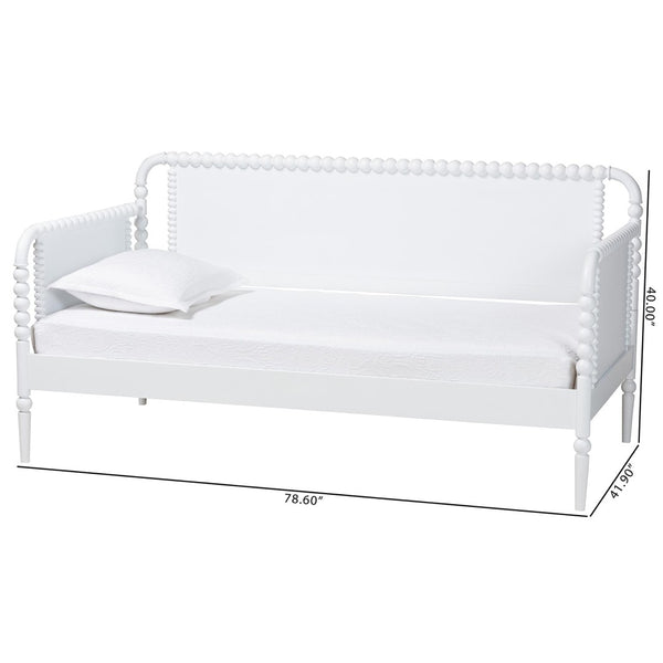 Baxton Studio Baxton Studio Lucera Daybed - Elegant Wooden Frame with Spindle Design, Perfect for Bedrooms & Guests MG0110-4-White-Daybed
