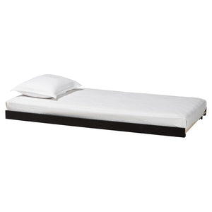 Baxton Studio Baxton Studio Lucera Trundle - Stylish Low-Profile Rolling Base for Daybeds and Guest Rooms, Twin Size Black MG24-Black-Trundle