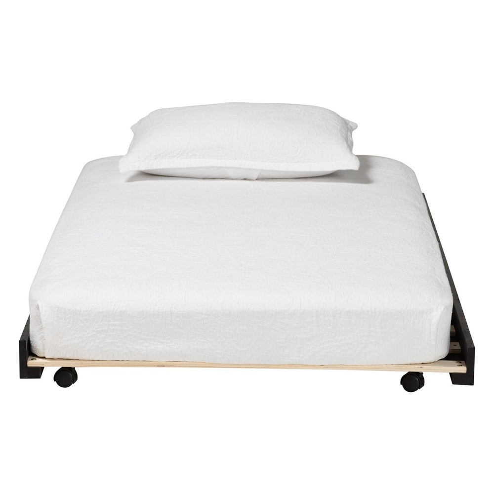 Baxton Studio Baxton Studio Lucera Trundle - Stylish Low-Profile Rolling Base for Daybeds and Guest Rooms, Twin Size Black MG24-Black-Trundle