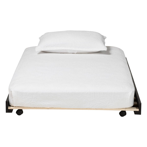 Baxton Studio Baxton Studio Lucera Trundle - Stylish Low-Profile Rolling Base for Daybeds and Guest Rooms, Twin Size Black MG24-Black-Trundle