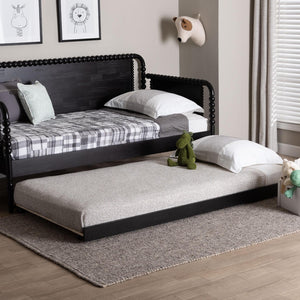 Baxton Studio Baxton Studio Lucera Trundle - Stylish Low-Profile Rolling Base for Daybeds and Guest Rooms, Twin Size Black MG24-Black-Trundle