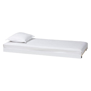 Baxton Studio Baxton Studio Lucera Trundle - Stylish Low-Profile Rolling Base for Daybeds and Guest Rooms, Twin Size White MG24-White-Trundle