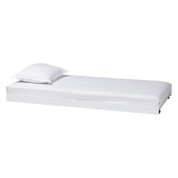 Baxton Studio Baxton Studio Lucera Trundle - Stylish Low-Profile Rolling Base for Daybeds and Guest Rooms, Twin Size White MG24-White-Trundle