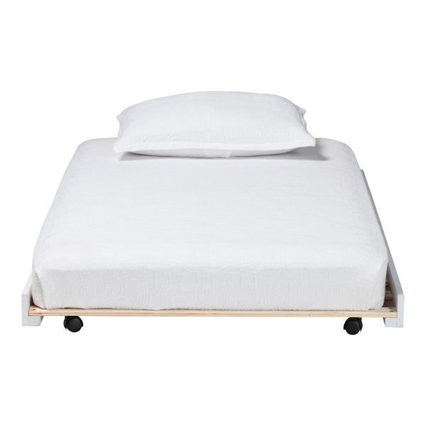 Baxton Studio Baxton Studio Lucera Trundle - Stylish Low-Profile Rolling Base for Daybeds and Guest Rooms, Twin Size White MG24-White-Trundle