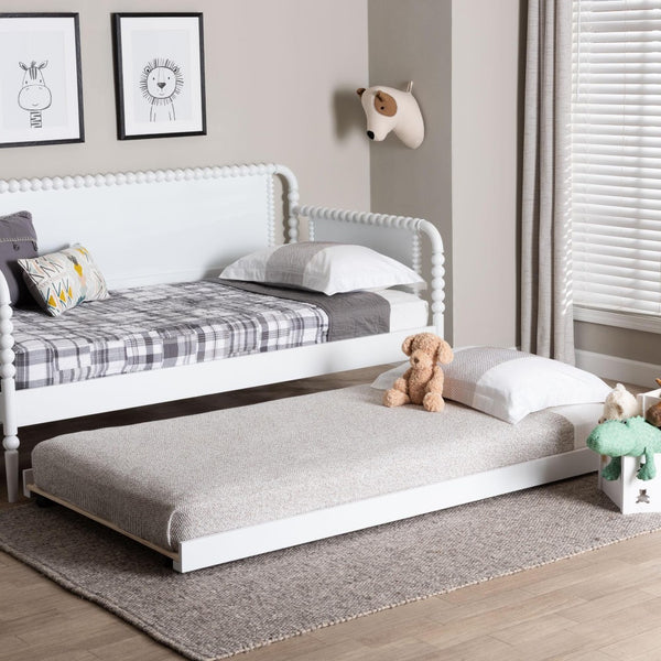 Baxton Studio Baxton Studio Lucera Trundle - Stylish Low-Profile Rolling Base for Daybeds and Guest Rooms, Twin Size White MG24-White-Trundle