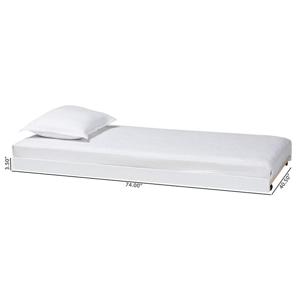 Baxton Studio Baxton Studio Lucera Trundle - Stylish Low-Profile Rolling Base for Daybeds and Guest Rooms, Twin Size White MG24-White-Trundle