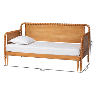 Baxton Studio Baxton Studio Lucera Expandable Twin-to-King Daybed - Classic Oak Wood Frame with Spindle Design MG0110-5-NTOak-Twin to King-Daybed