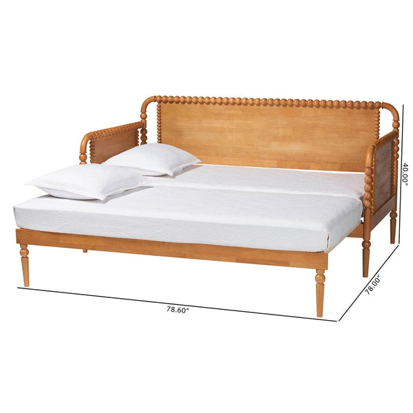 Baxton Studio Baxton Studio Lucera Expandable Twin-to-King Daybed - Classic Oak Wood Frame with Spindle Design MG0110-5-NTOak-Twin to King-Daybed