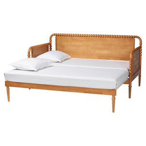 Baxton Studio Baxton Studio Lucera Expandable Twin-to-King Daybed - Classic Oak Wood Frame with Spindle Design MG0110-5-NTOak-Twin to King-Daybed