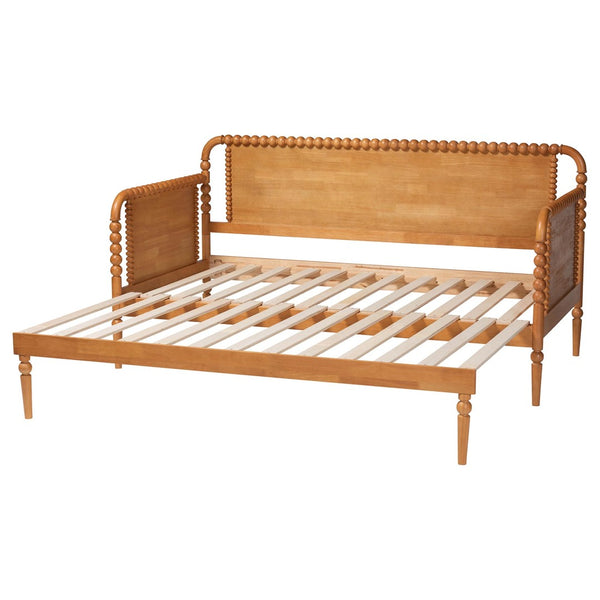 Baxton Studio Baxton Studio Lucera Expandable Twin-to-King Daybed - Classic Oak Wood Frame with Spindle Design MG0110-5-NTOak-Twin to King-Daybed