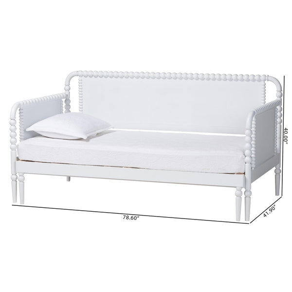 Baxton Studio Baxton Studio Lucera Expandable Daybed - Versatile Twin-to-King Wood Bed Frame with Vintage Charm MG0110-5-White-Twin to King-Daybed
