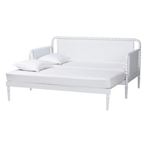 Baxton Studio Baxton Studio Lucera Expandable Daybed - Versatile Twin-to-King Wood Bed Frame with Vintage Charm MG0110-5-White-Twin to King-Daybed