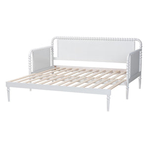 Baxton Studio Baxton Studio Lucera Expandable Daybed - Versatile Twin-to-King Wood Bed Frame with Vintage Charm MG0110-5-White-Twin to King-Daybed