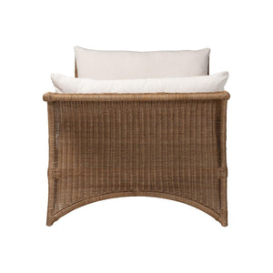 Baxton Studio bali Kalisha Natural Rattan Daybed with Cushions - Handcrafted Coastal Boho Indoor Lounge Sofa Kalisha-Grey/Rattan-Daybed