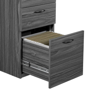 OSP Home Furnishings Napa Under Desk File Pedestal with Locking Drawers for Organized Office Storage NAP-65-SGW