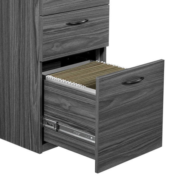 OSP Home Furnishings Napa Under Desk File Pedestal with Locking Drawers for Organized Office Storage NAP-65-SGW