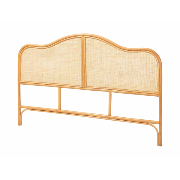 Baxton Studio bali Adelita Natural Rattan Arched Headboard - Handwoven Coastal Boho Design for Queen Beds, Eco-Friendly Adelita-Light Honey/Rattan-HB-Queen