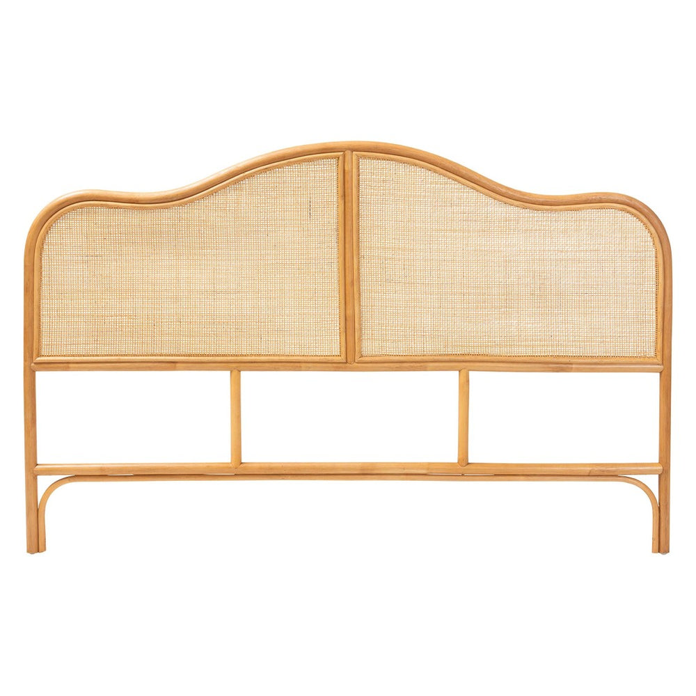 Baxton Studio bali Adelita Natural Rattan Arched Headboard - Handwoven Coastal Boho Design for Queen Beds, Eco-Friendly Adelita-Light Honey/Rattan-HB-Queen
