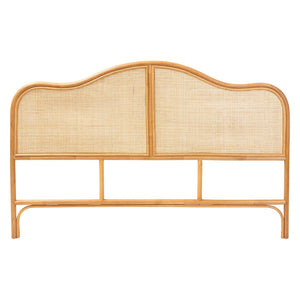 Baxton Studio bali Adelita Natural Rattan Arched Headboard - Handwoven Coastal Boho Design for Queen Beds, Eco-Friendly Adelita-Light Honey/Rattan-HB-Queen