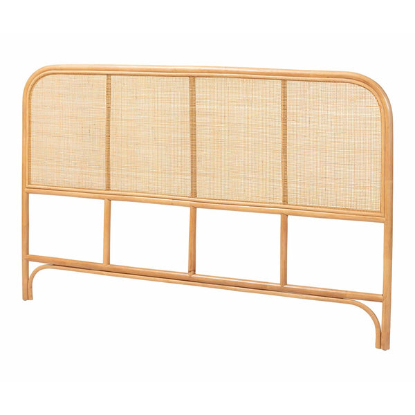 Baxton Studio bali Agota Natural Rattan Headboard - Handwoven Coastal Boho Design, Effortless Style for Your Bedroom Agota-Light Honey/Rattan-HB-Queen