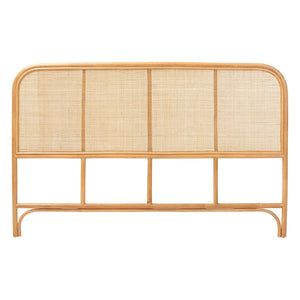 Baxton Studio bali Agota Natural Rattan Headboard - Handwoven Coastal Boho Design, Effortless Style for Your Bedroom Agota-Light Honey/Rattan-HB-Queen