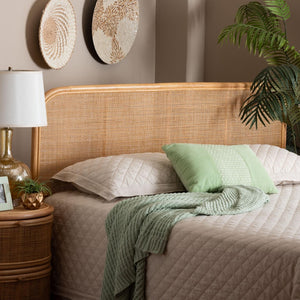Baxton Studio bali Agota Natural Rattan Headboard - Handwoven Coastal Boho Design, Effortless Style for Your Bedroom Agota-Light Honey/Rattan-HB-Queen