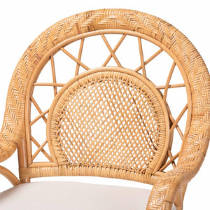 Baxton Studio bali Adam Handwoven Rattan Swivel Counter Stool with Cushion - Coastal Chic Bar Chair for Kitchen Use Adam-Light Honey/Rattan-Swivel-Cushion-CS