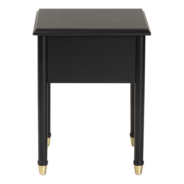 Baxton Studio Baxton Studio Tamra Black Wood Nightstand - Chic Modern Bedside Table with Pullout Shelf & Accents SW8000-90NS-Black-Nightstand