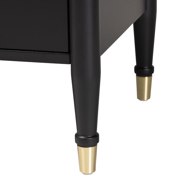 Baxton Studio Baxton Studio Tamra Black Wood Chest - 6-Drawer Elegant Storage Unit with Luxe Metallic Accents SW8000-90CH6D-Black-Chest