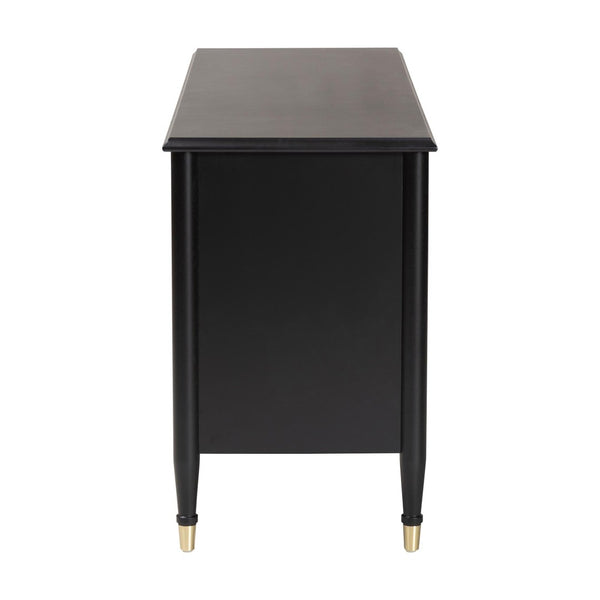 Baxton Studio Baxton Studio Tamra Dresser - Modern Transitional Black Wood Storage Unit with 6 Drawers & Luxe Accents SW8000-90D6D-Black-Dresser